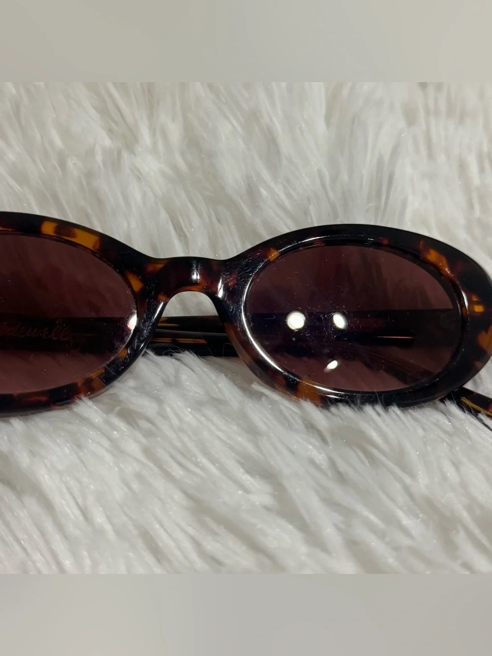 Madewell Russell Oval Sunglasses Tortoise Afterglow Red Tort